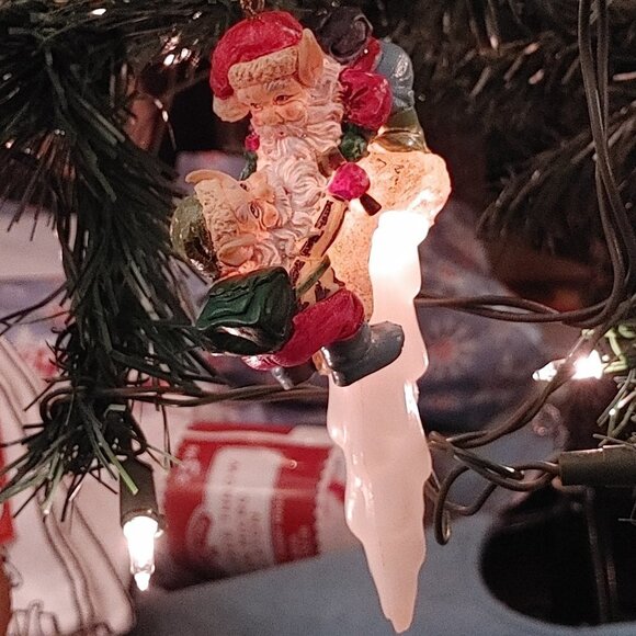 Vintage Christmas Ornament Lot Snowman Santa Icicle Lights Bulb Light Lo… - Picture 4 of 6